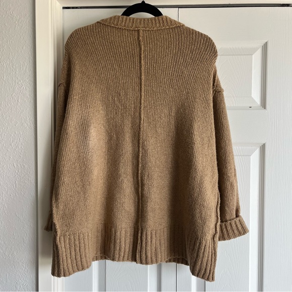 Free People Brookside Tunic Sweater Camel Tan Knit Oversized Sweater - Picture 8 of 16